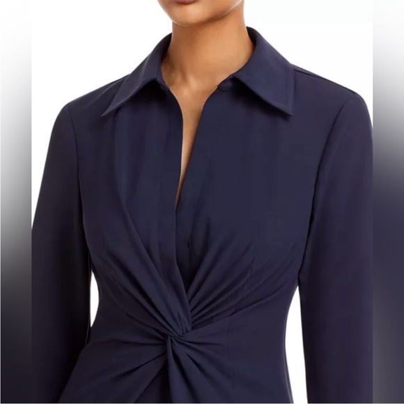 Cinq a Sept Blue McKenna Midi Long Sleeve Sheath Dress - Picture 5 of 16